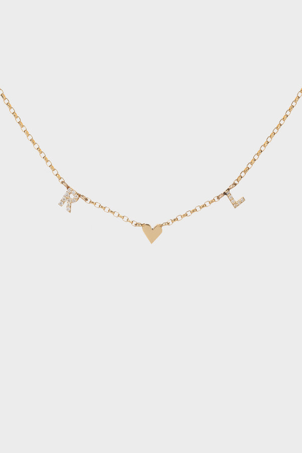 SPACED CONNECT NAME NECKLACE (available with Plain Gold Letters)