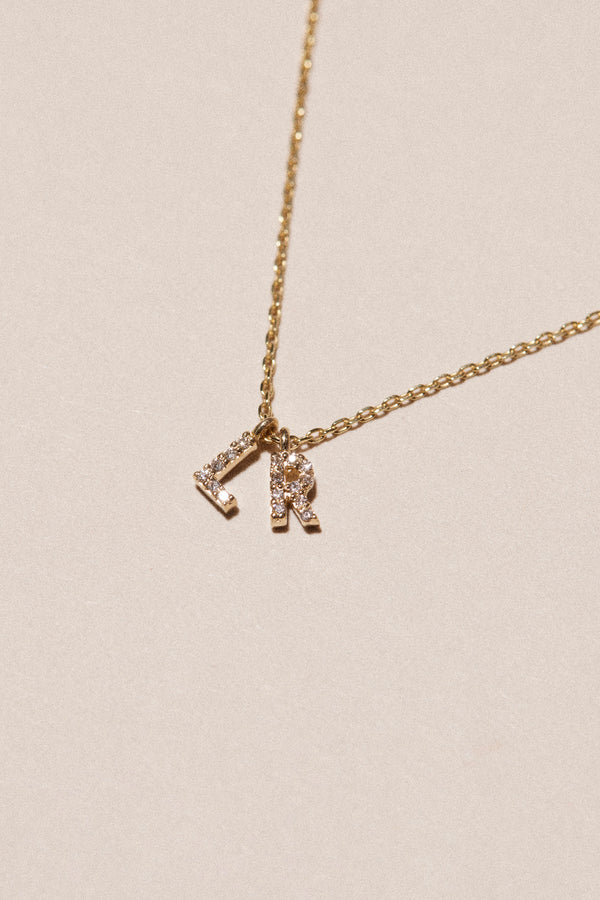 DIAMOND INITIAL CLUSTER NECKLACE