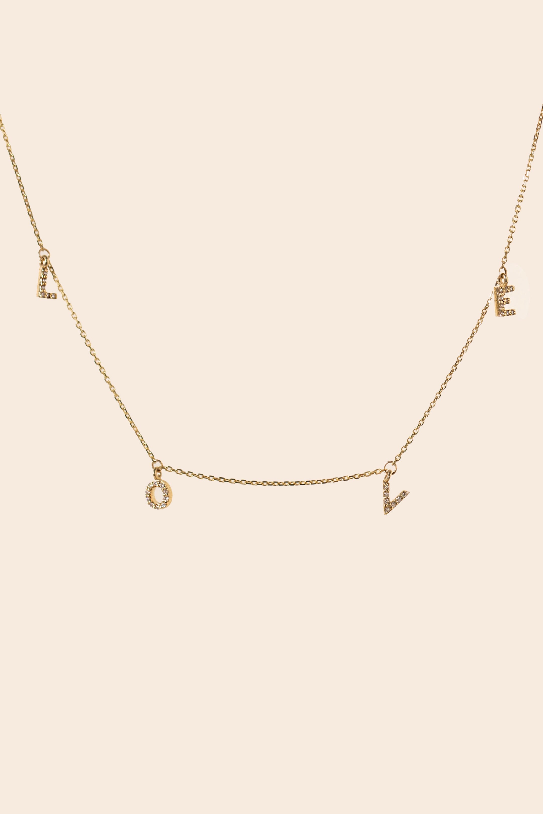 Charmed Letters CHARMED LETTER NECKLACE (AVAILABLE WITH DIAMOND LETTERS) – AURUM + GREY