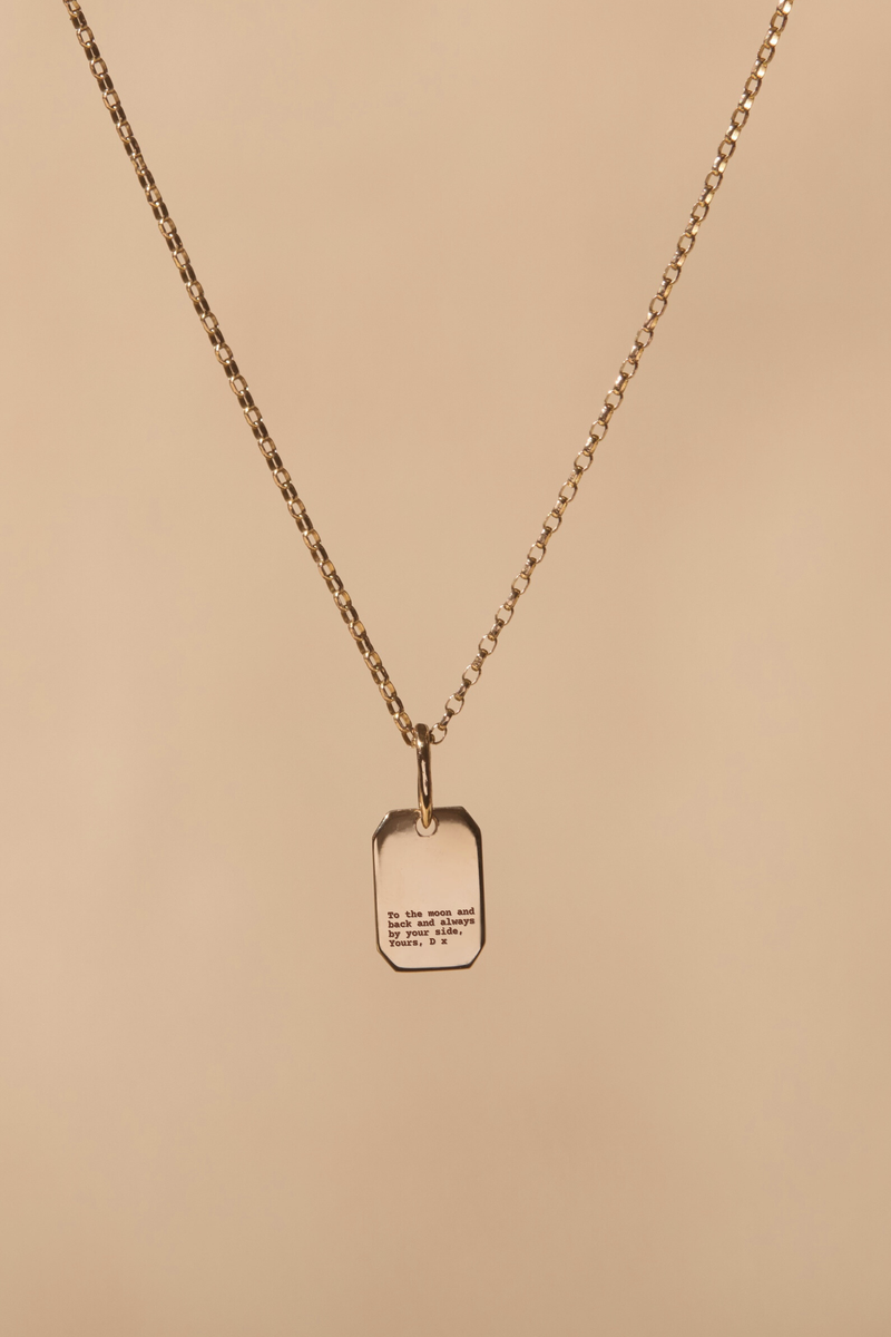 THE LOVE NOTE GOLD TAG NECKLACE