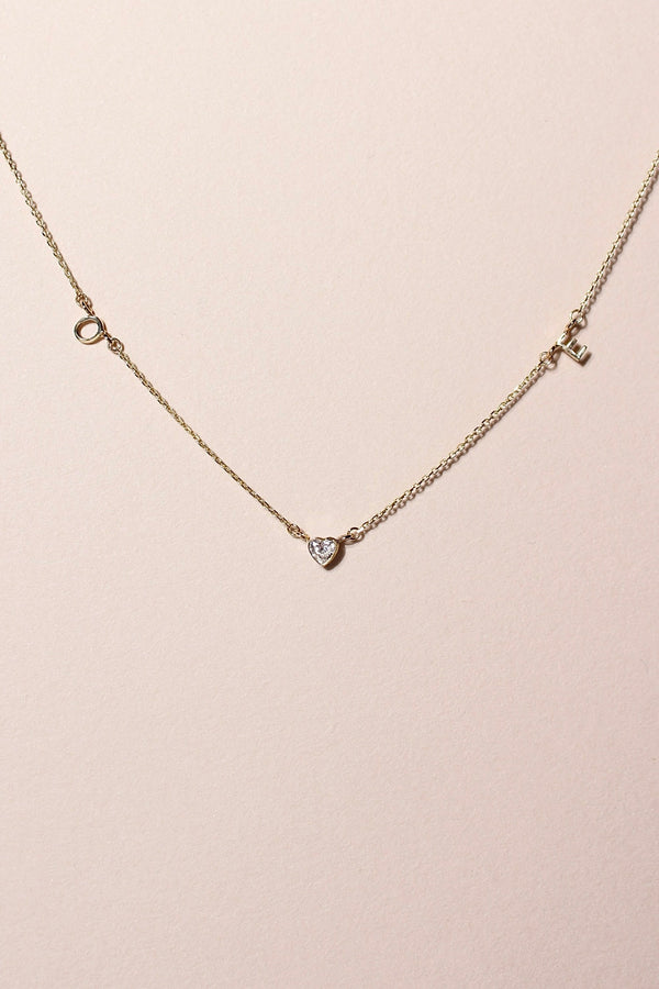 DIAMOND HEART FOREVER CONNECT LETTER NECKLACE