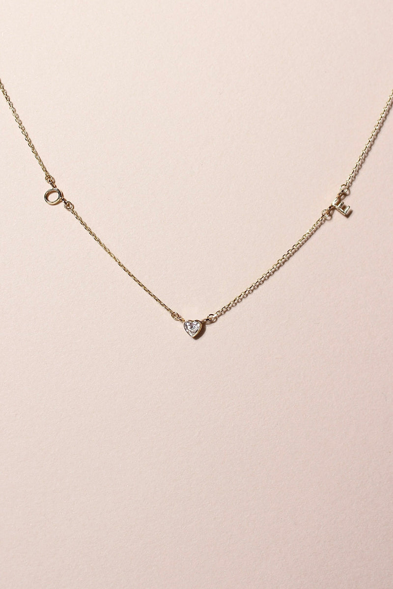 DIAMOND HEART FOREVER CONNECT LETTER NECKLACE