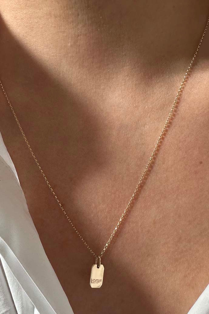 THE LOVE NOTE GOLD TAG NECKLACE