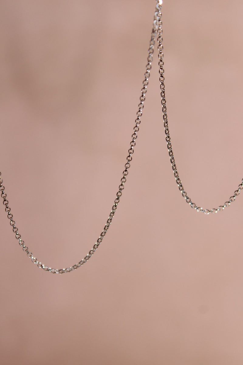 SILVER LOVE TAG CHAIN