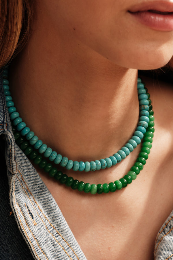 AMAZONIA 01 TURQUOISE BEAD NECKLACE