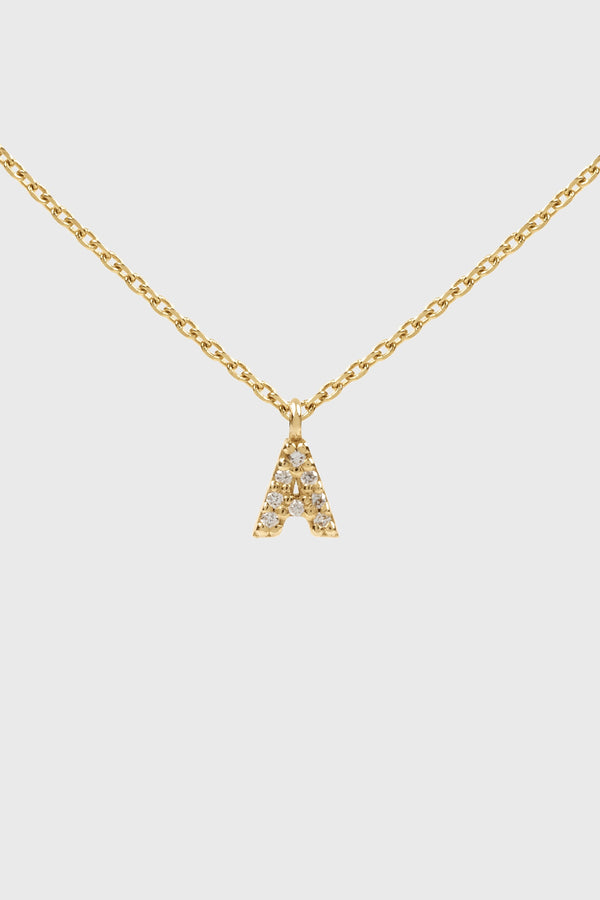 SAME DAY DIAMOND INITIAL NECKLACE YELLOW GOLD