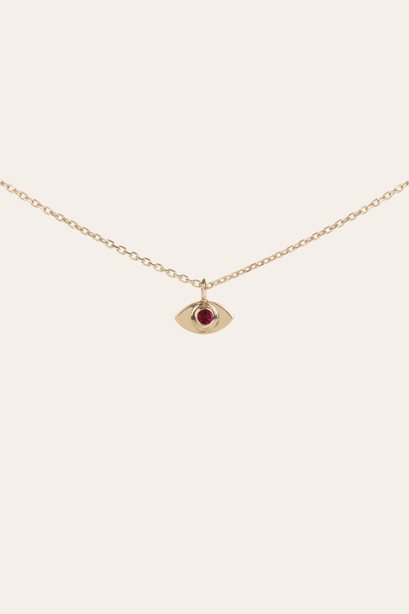 BIRTHSTONE EVIL EYE NECKLACE