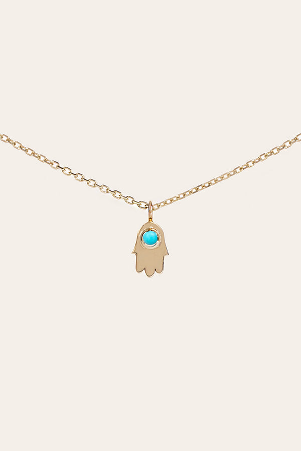 BIRTHSTONE HAMSA NECKLACE