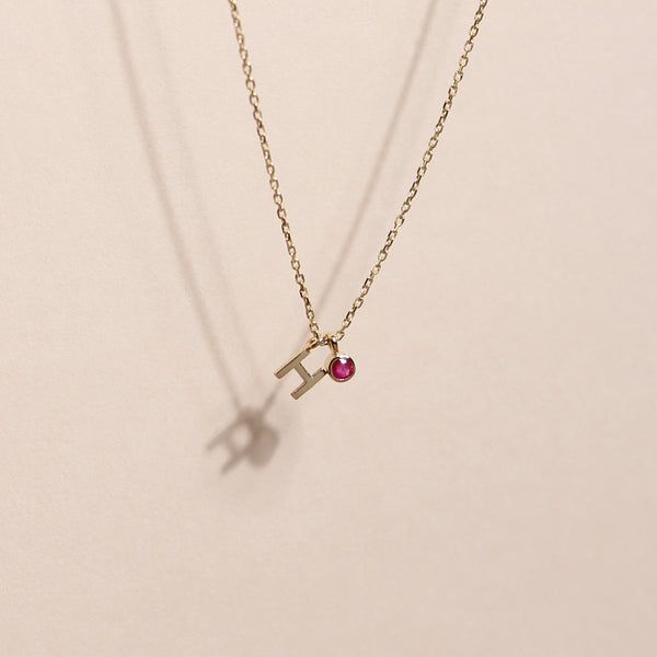 INITIAL BIRTHSTONE CLUSTER NECKLACE – AURUM GREY