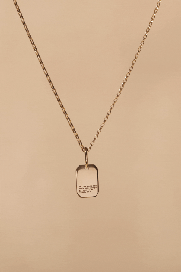 THE LOVE NOTE GOLD TAG NECKLACE