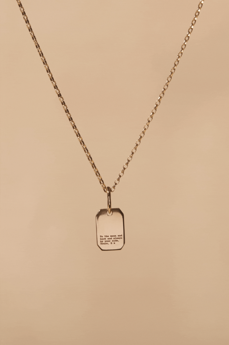 THE LOVE NOTE GOLD TAG NECKLACE