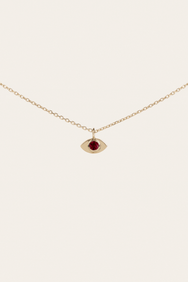 BIRTHSTONE EVIL EYE NECKLACE