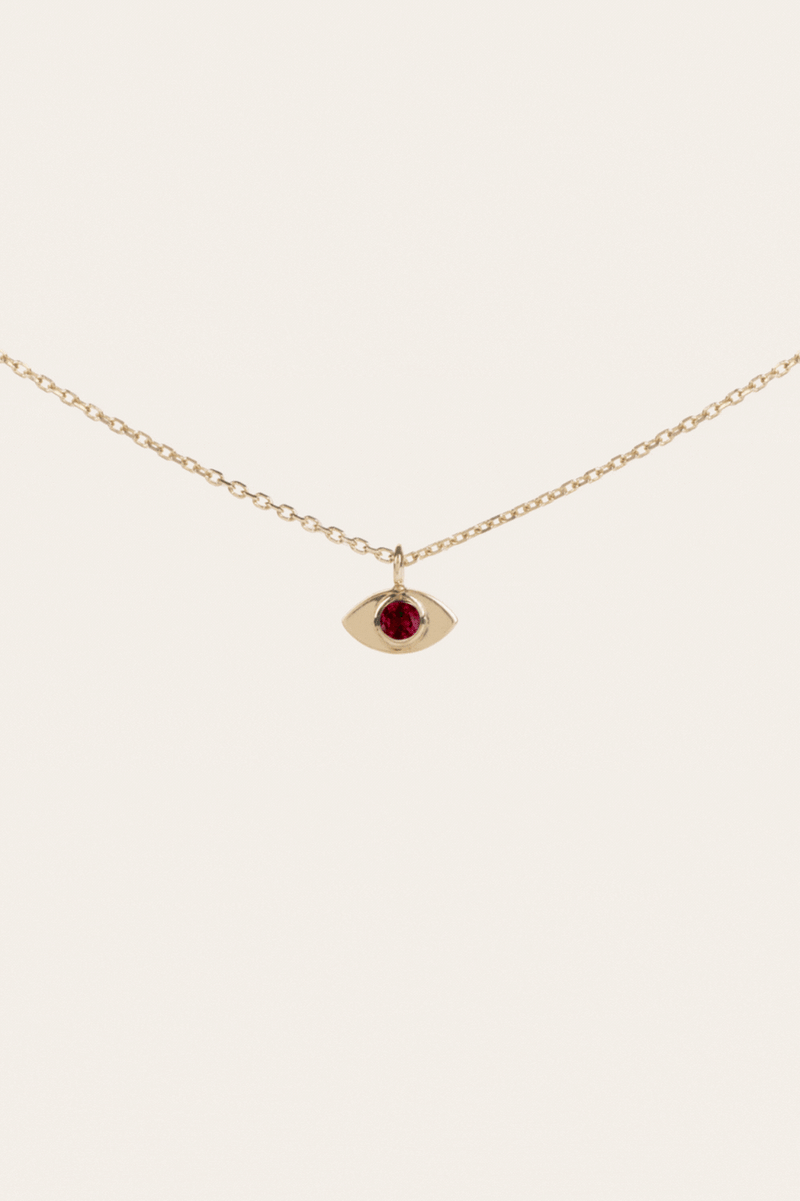 BIRTHSTONE EVIL EYE NECKLACE