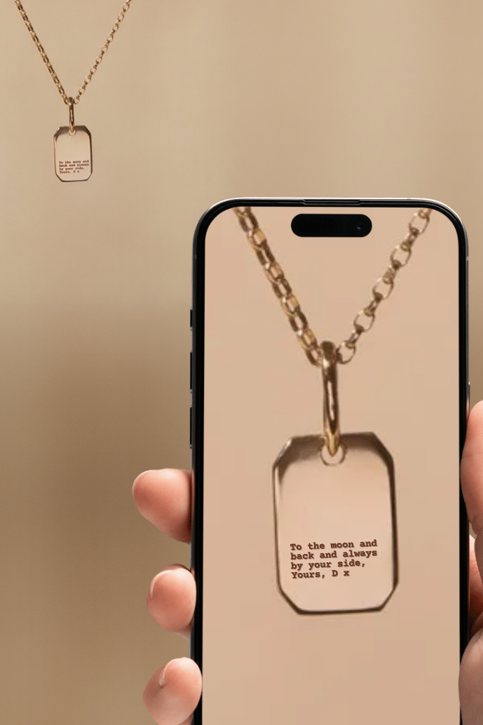 THE LOVE NOTE GOLD TAG NECKLACE