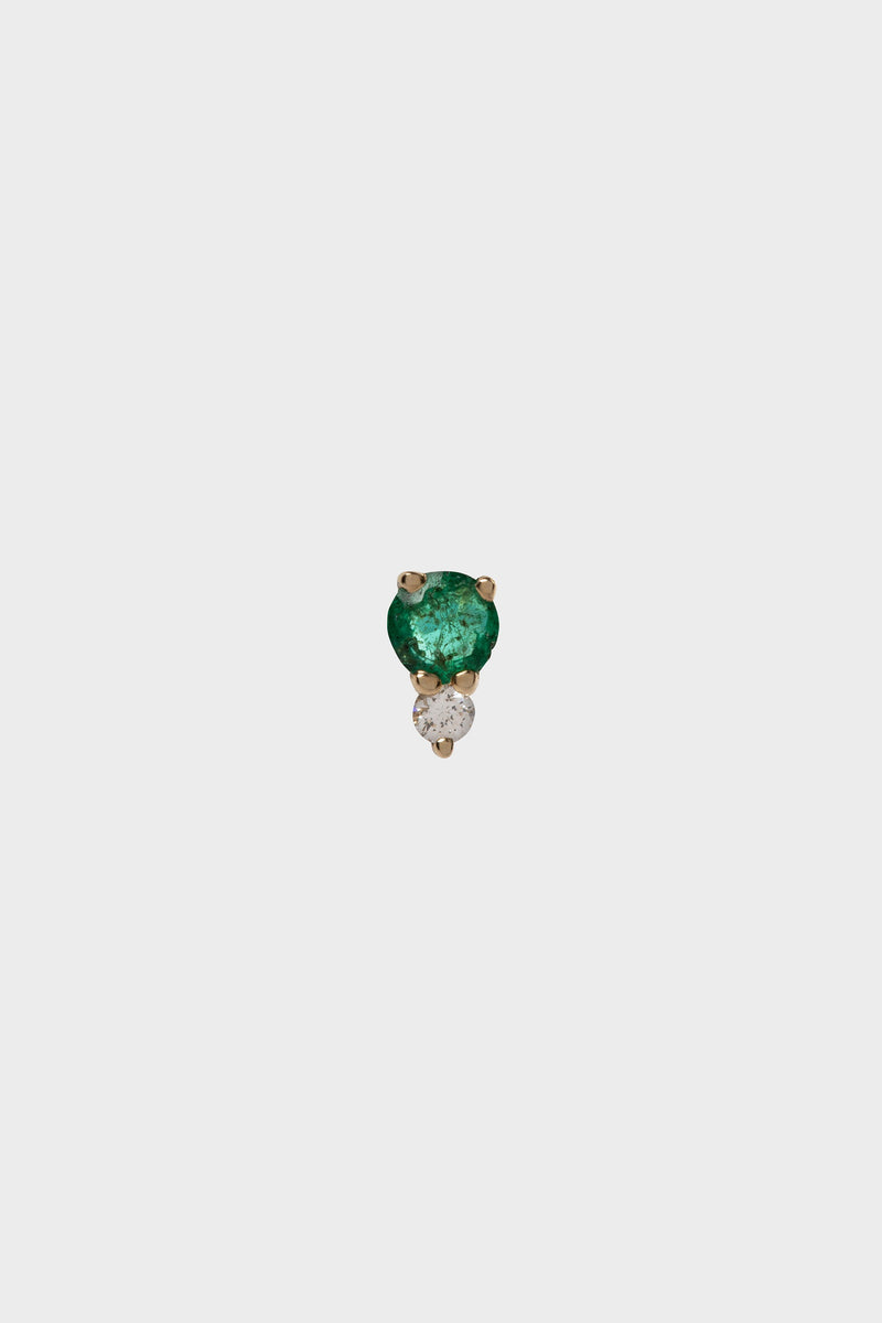 EXPRESS DIAMOND AND EMERALD DOUBLE DOT STUD