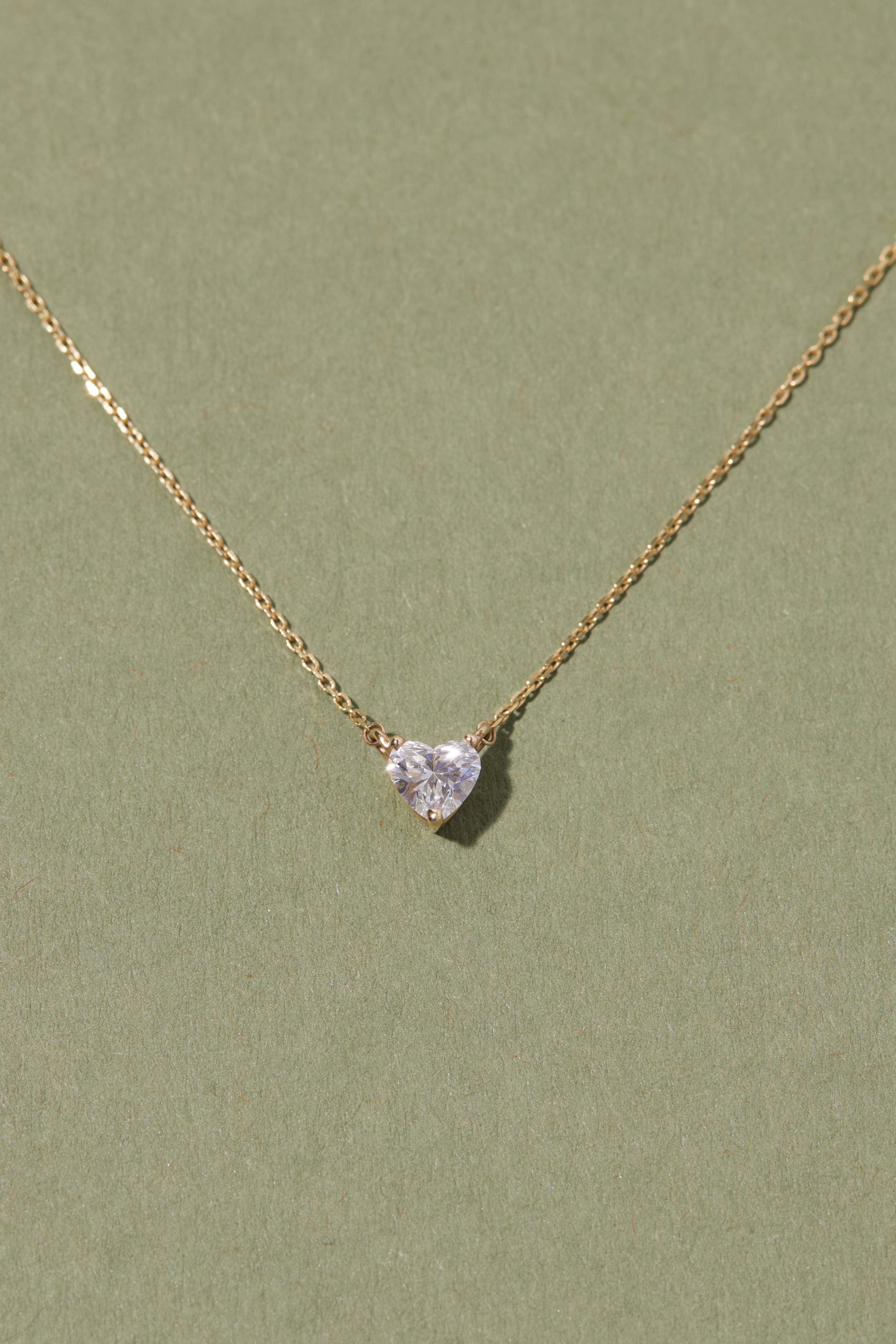 Floating Diamond Heart Necklace