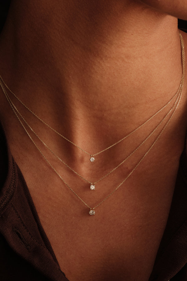 FACETS FOREVER ASSCHER DIAMOND NECKLACE