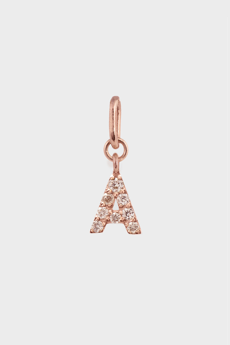 IN STOCK DIAMOND INITIAL PENDANT - ROSE GOLD (6mm)