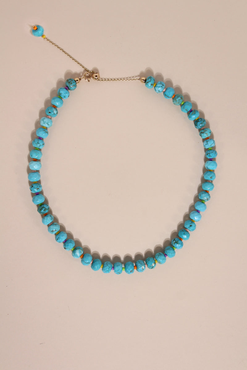 EXPRESS RAINBOW TURQUOISE NUGGET NECKLACE