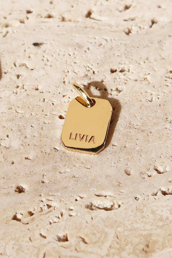 THE LOVE TAG NAME GOLD PENDANT