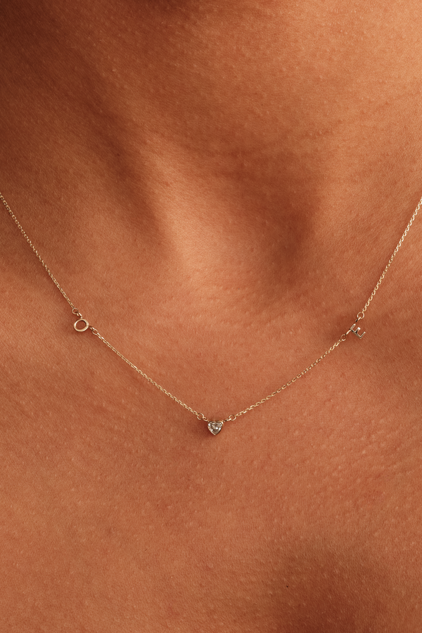 DIAMOND HEART FOREVER CONNECT LETTER NECKLACE