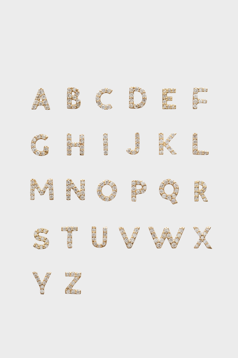 AURUM GREY INITIAL STUD