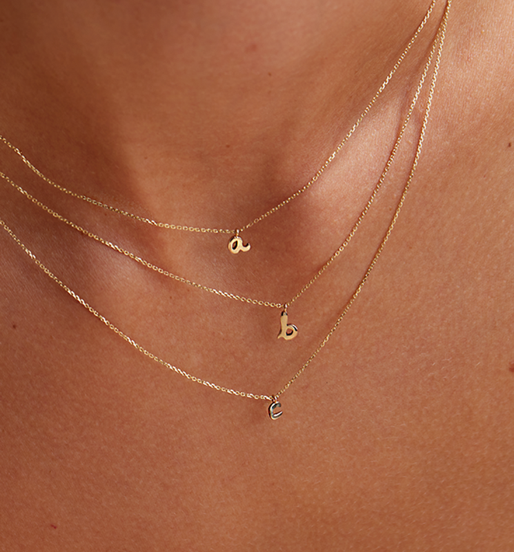 Aurum and 2025 grey initial necklace