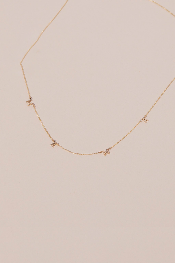CONNECT LETTER MAMA NECKLACE (AVAILABLE WITH DIAMOND LETTERS)