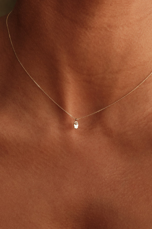 BIRTHSTONE HAMSA NECKLACE