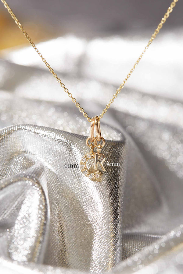 IN STOCK DIAMOND INITIAL PENDANT - ROSE GOLD (6mm)