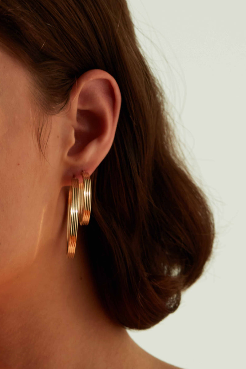 DECO GOLD HOOPS (MORE SIZES)