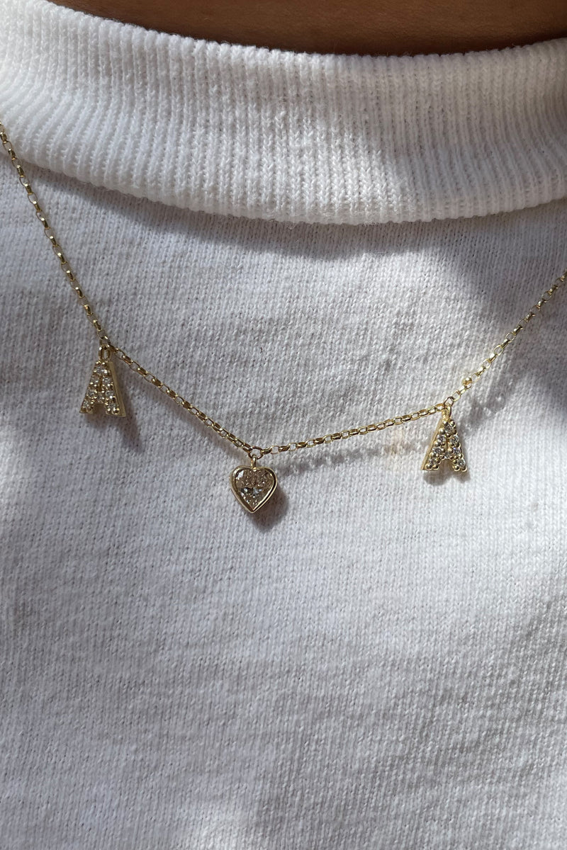 LOVE LETTER CHARM NECKLACE (AVAILABLE WITH DIAMOND LETTERS)