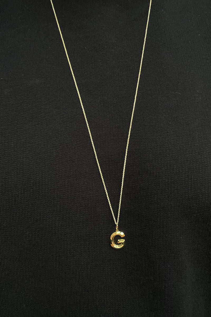 MAXI INITIAL PENDANT (SOLID YELLOW GOLD)