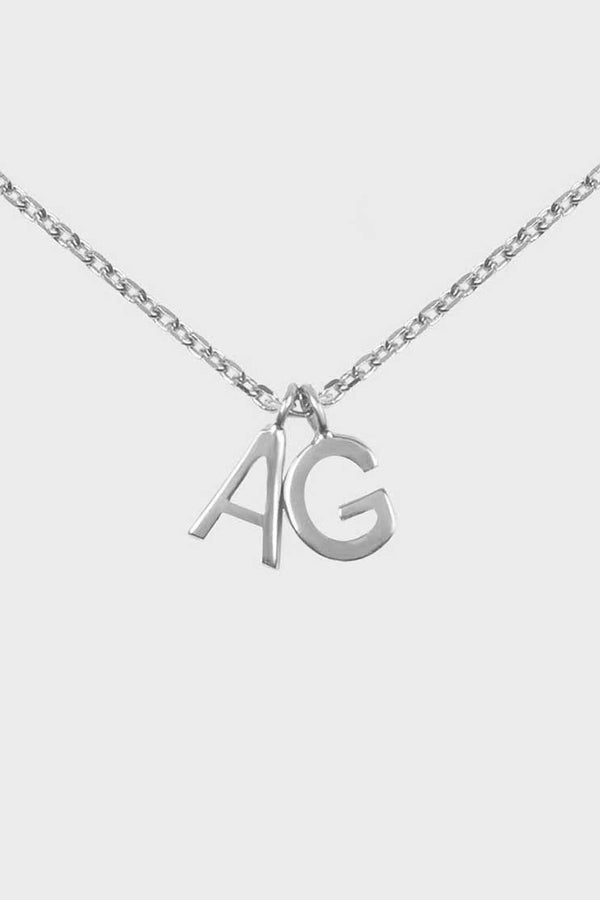 SILVER INITIAL CLUSTER NECKLACE