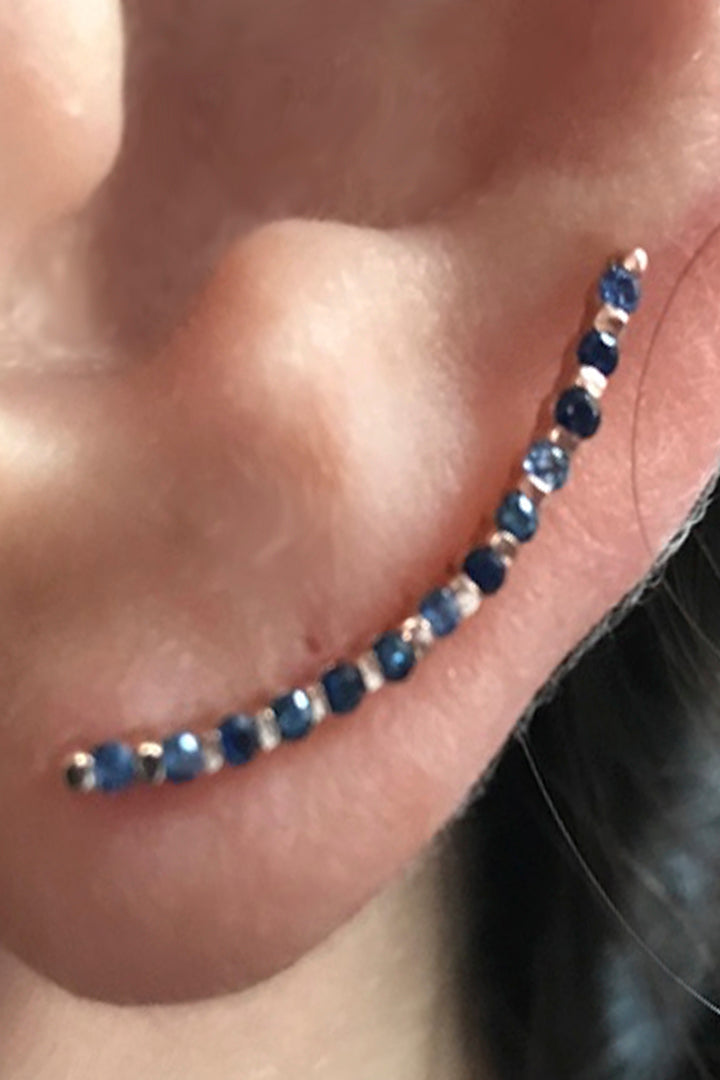 FLOATING SAPPHIRE EAR PIN
